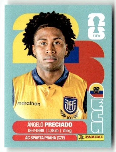 ECU7 Ángelo Preciado Ekwador Base Naklejki FIFA World Cup 2026 Panini