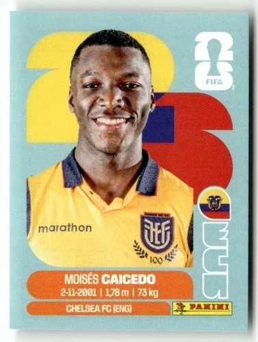 ECU9 Moises Caicedo Ekwador Base Naklejki FIFA World Cup 2026 Panini