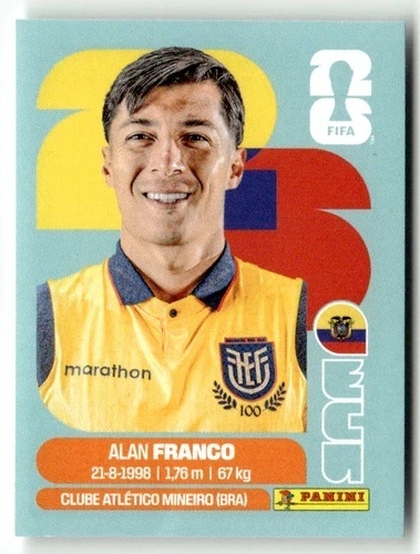 ECU10 Alan Franco Ekwador Base Naklejki FIFA World Cup 2026 Panini