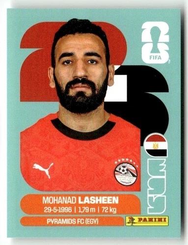 EGY14 Mohamed Lasheen Egipt Base Naklejki FIFA World Cup 2026 Panini