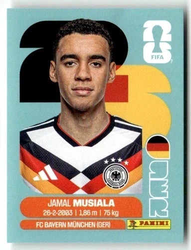 GER15 Jamal Musiala Niemcy Base Naklejki FIFA World Cup 2026 Panini