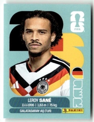 GER18 Leroy Sane Niemcy Base Naklejki FIFA World Cup 2026 Panini