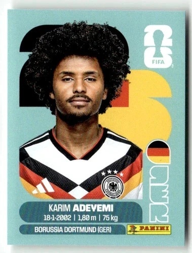 GER19 Karim Adeyemi Niemcy Base Naklejki FIFA World Cup 2026 Panini