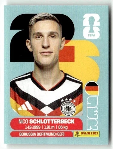 GER5 Nico Schlotterbeck Niemcy Base Naklejki FIFA World Cup 2026 Panini