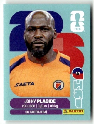 HAI2 Johny Placide Haiti Base Naklejki FIFA World Cup 2026 Panini