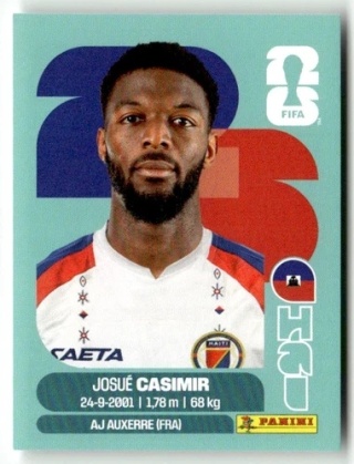 HAI16 Josue Casimir Haiti Base Naklejki FIFA World Cup 2026 Panini