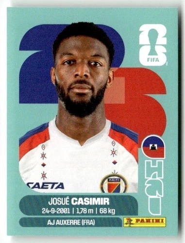 HAI16 Josue Casimir Haiti Base Naklejki FIFA World Cup 2026 Panini