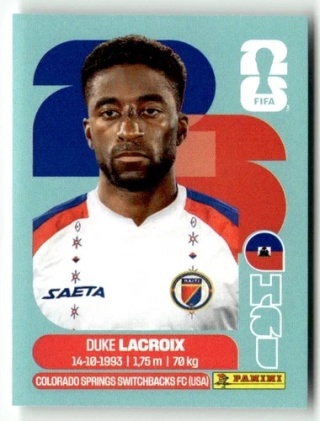 HAI7 Duke Lacroix Haiti Base Naklejki FIFA World Cup 2026 Panini
