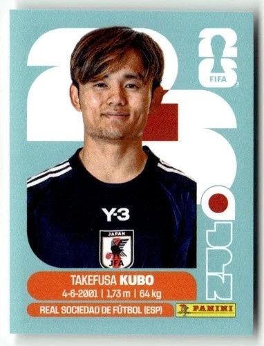 JPN12 Takefusa Kubo Japonia Base Naklejki FIFA World Cup 2026 Panini