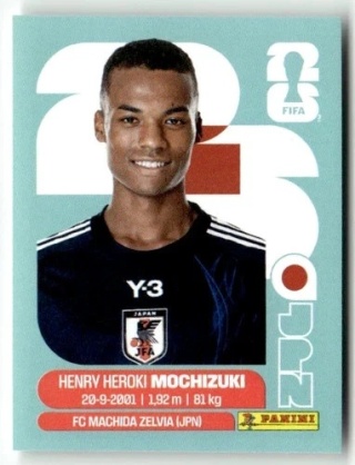 JPN3 Henry Heroki Mochizuki Japonia Base Naklejki FIFA World Cup 2026 Panini