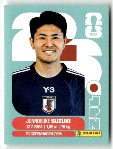 JPN5 Junnosuke Suzuki Japonia Base Naklejki FIFA World Cup 2026 Panini