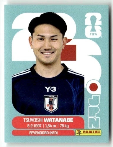 JPN7 Tsuyoshi Watanabe Japonia Base Naklejki FIFA World Cup 2026 Panini