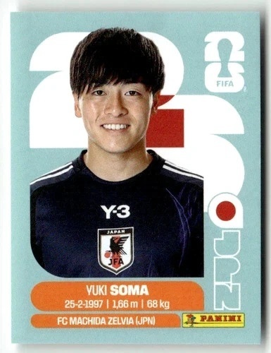 JPN9 Yuki Soma Japonia Base Naklejki FIFA World Cup 2026 Panini