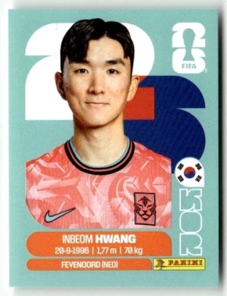 KOR11 In-beom Hwang Korea Południowa Base Naklejki FIFA World Cup 2026 Panini