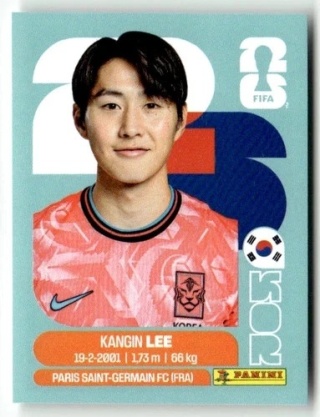 KOR12 Kang-in Lee Korea Południowa Base Naklejki FIFA World Cup 2026 Panini