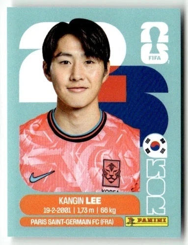 KOR12 Kang-in Lee Korea Południowa Base Naklejki FIFA World Cup 2026 Panini