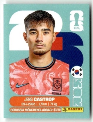 KOR15 Jens Castrop Korea Południowa Base Naklejki FIFA World Cup 2026 Panini