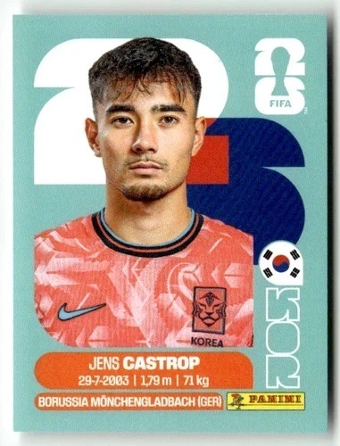 KOR15 Jens Castrop Korea Południowa Base Naklejki FIFA World Cup 2026 Panini