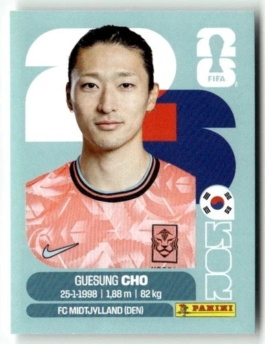 KOR17 Gue-sung Cho Korea Południowa Base Naklejki FIFA World Cup 2026 Panini