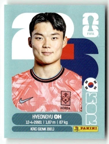 KOR20 Hyeon-Gyu Oh Korea Południowa Base Naklejki FIFA World Cup 2026 Panini