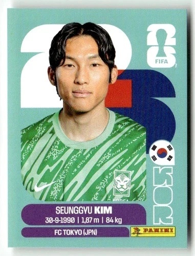 KOR3 Seung-Gyu Kim Korea Południowa Base Naklejki FIFA World Cup 2026 Panini