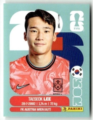 KOR8 Tae-seok Lee Korea Południowa Base Naklejki FIFA World Cup 2026 Panini