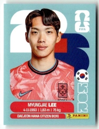 KOR9 Myung-jae Lee Korea Południowa Base Naklejki FIFA World Cup 2026 Panini