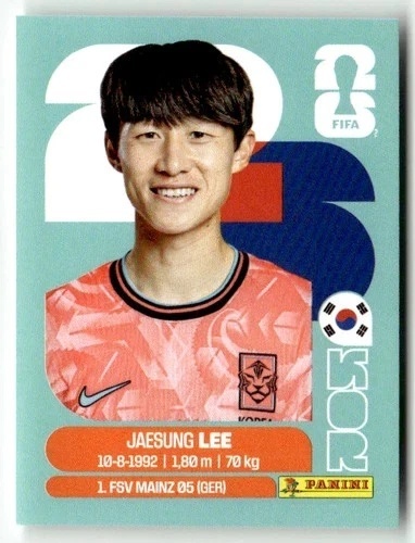 KOR10 Jae-sung Lee Korea Południowa Base Naklejki FIFA World Cup 2026 Panini