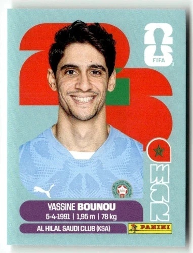 MAR2 Yassine Bounou Maroko Base Naklejki FIFA World Cup 2026 Panini