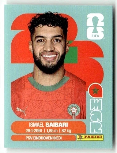 MAR15 Ismael Saibari Maroko Base Naklejki FIFA World Cup 2026 Panini