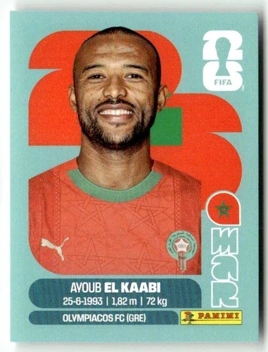 MAR20 Ayoub El Kaabi Maroko Base Naklejki FIFA World Cup 2026 Panini