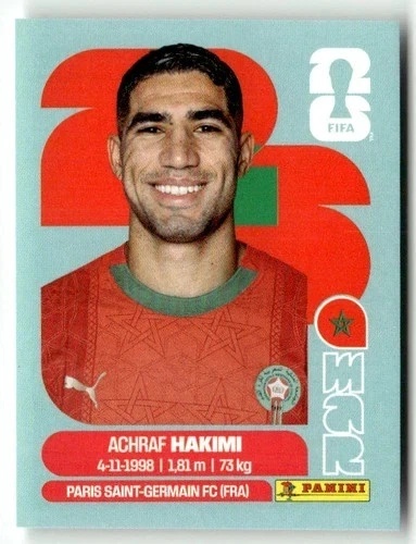 MAR4 Achraf Hakimi Maroko Base Naklejki FIFA World Cup 2026 Panini