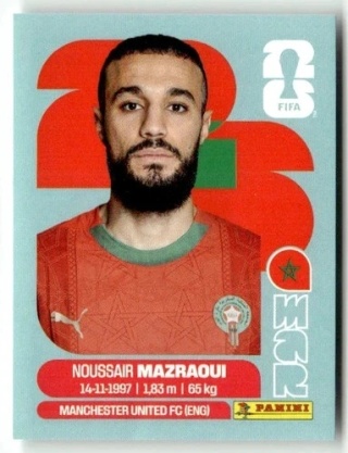 MAR5 Noussair Mazraoui Maroko Base Naklejki FIFA World Cup 2026 Panini