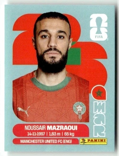 MAR5 Noussair Mazraoui Maroko Base Naklejki FIFA World Cup 2026 Panini