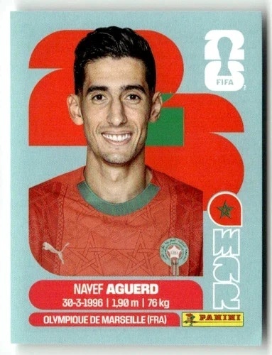 MAR6 Nayef Aguerd Maroko Base Naklejki FIFA World Cup 2026 Panini