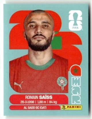 MAR7 Roman Saiss Maroko Base Naklejki FIFA World Cup 2026 Panini