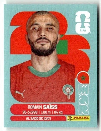 MAR7 Roman Saiss Maroko Base Naklejki FIFA World Cup 2026 Panini