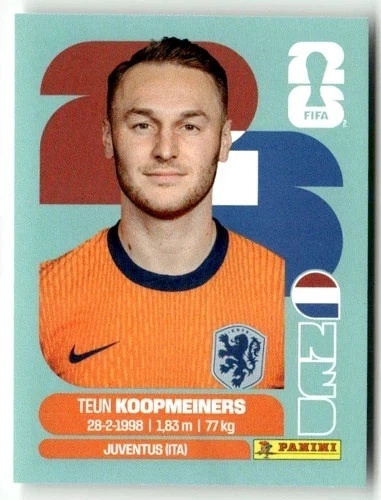 NED12 Teun Koopmeiners Holandia Base Naklejki FIFA World Cup 2026 Panini