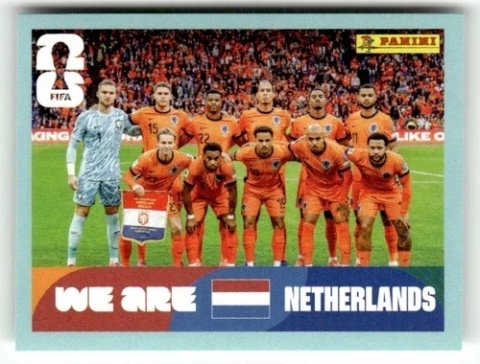 NED13 Team Photo Holandia Base Naklejki FIFA World Cup 2026 Panini