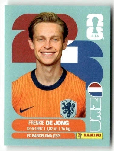 NED14 Frenkie de Jong Holandia Base Naklejki FIFA World Cup 2026 Panini