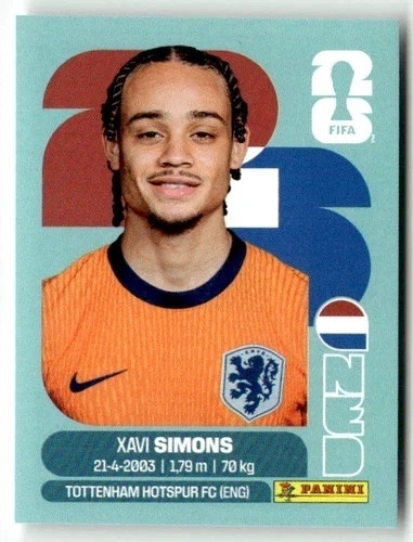 NED15 Xavi Simons Holandia Base Naklejki FIFA World Cup 2026 Panini