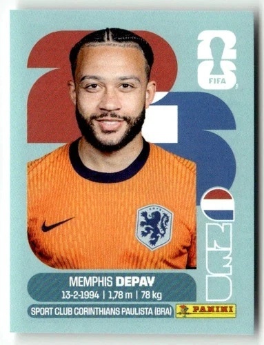 NED17 Memphis Depay Holandia Base Naklejki FIFA World Cup 2026 Panini