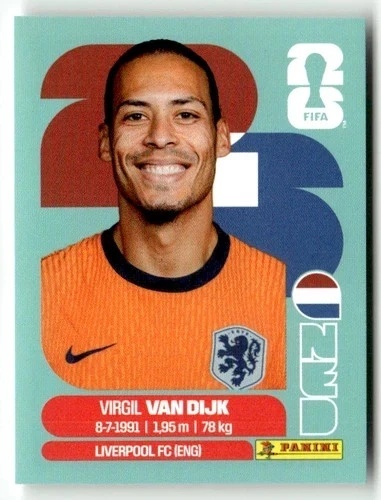 NED3 Virgil van Dijk Holandia Base Naklejki FIFA World Cup 2026 Panini
