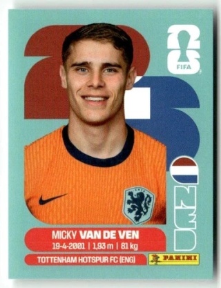 NED4 Micky van de Ven Holandia Base Naklejki FIFA World Cup 2026 Panini