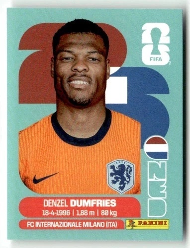 NED6 Denzel Dumfries Holandia Base Naklejki FIFA World Cup 2026 Panini