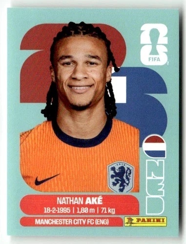 NED7 Nathan Aké Holandia Base Naklejki FIFA World Cup 2026 Panini