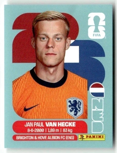 NED9 Jan Paul van Hecke Holandia Base Naklejki FIFA World Cup 2026 Panini