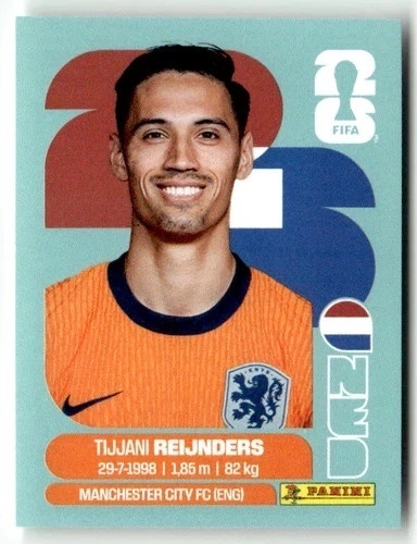 NED10 Tijjani Reijnders Holandia Base Naklejki FIFA World Cup 2026 Panini