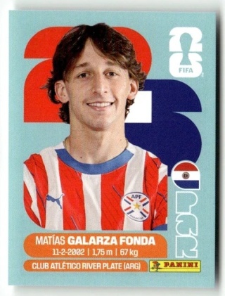 PAR14 Matias Galarza Fonda Paragwaj Base Naklejki FIFA World Cup 2026 Panini