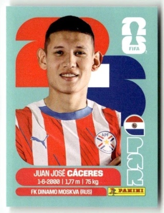 PAR6 Juan José Cáceres Paragwaj Base Naklejki FIFA World Cup 2026 Panini